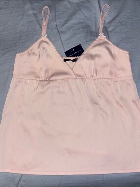 Brandy Melville Edith pink satin tank top